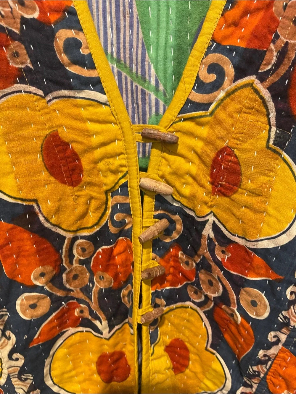 Quilted Patchwork reversible Kantha jacket.